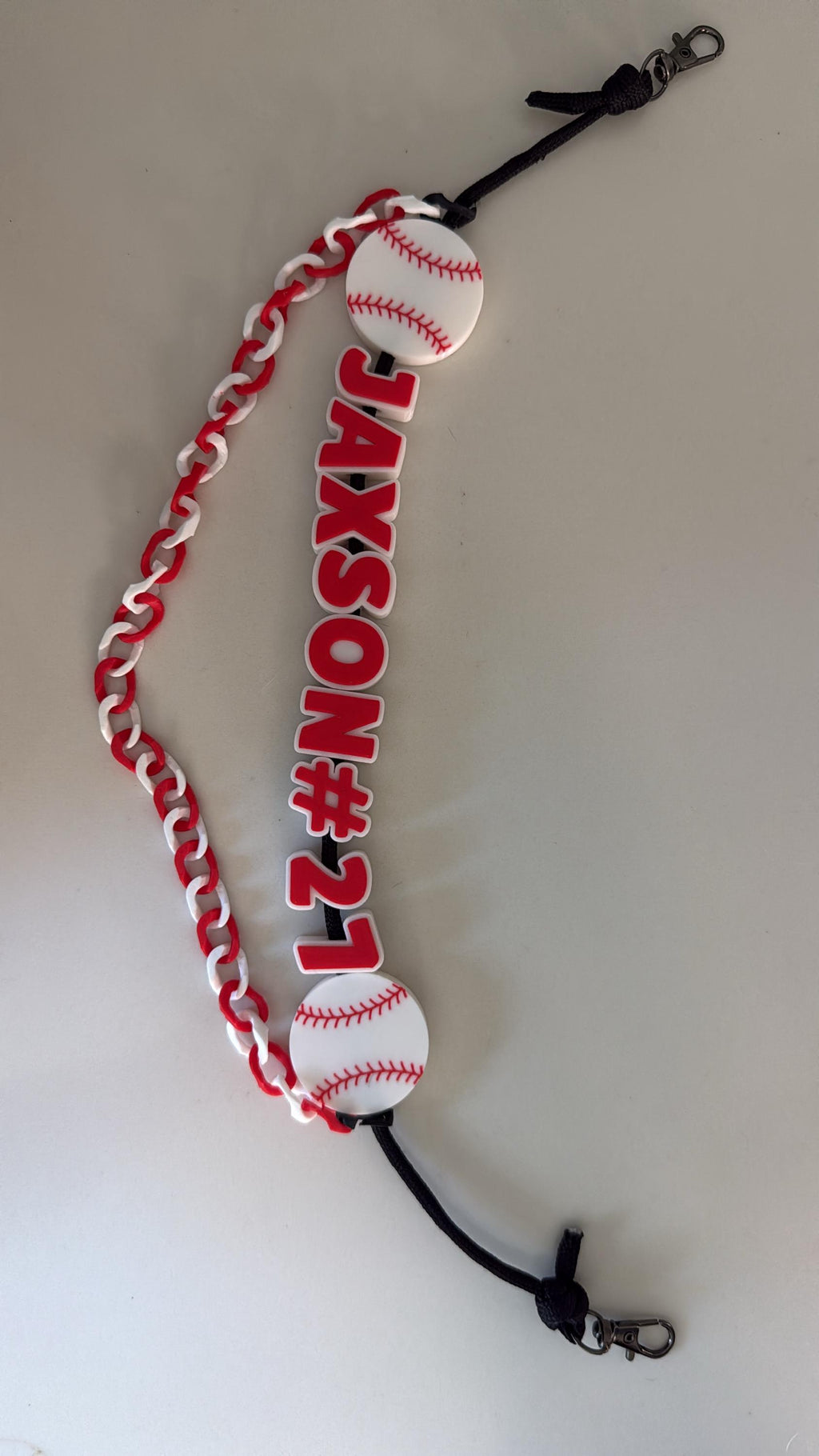 Personalized Baseball Bag Charm | Custom Player Name, Number, Team Colors