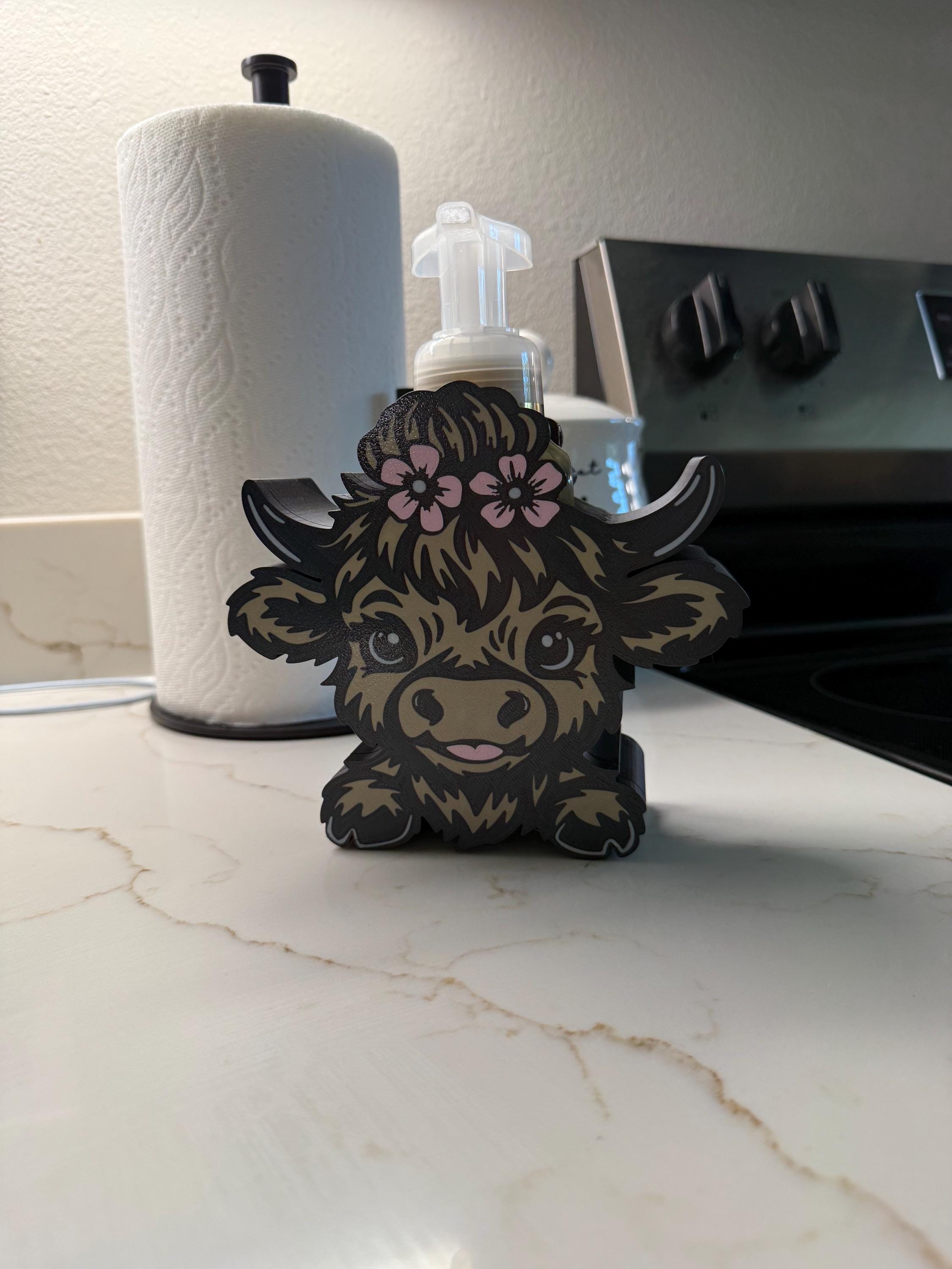 Highland Cow Foaming Soap Holder for Bath & Body Works Bottles – Farmhouse Decor