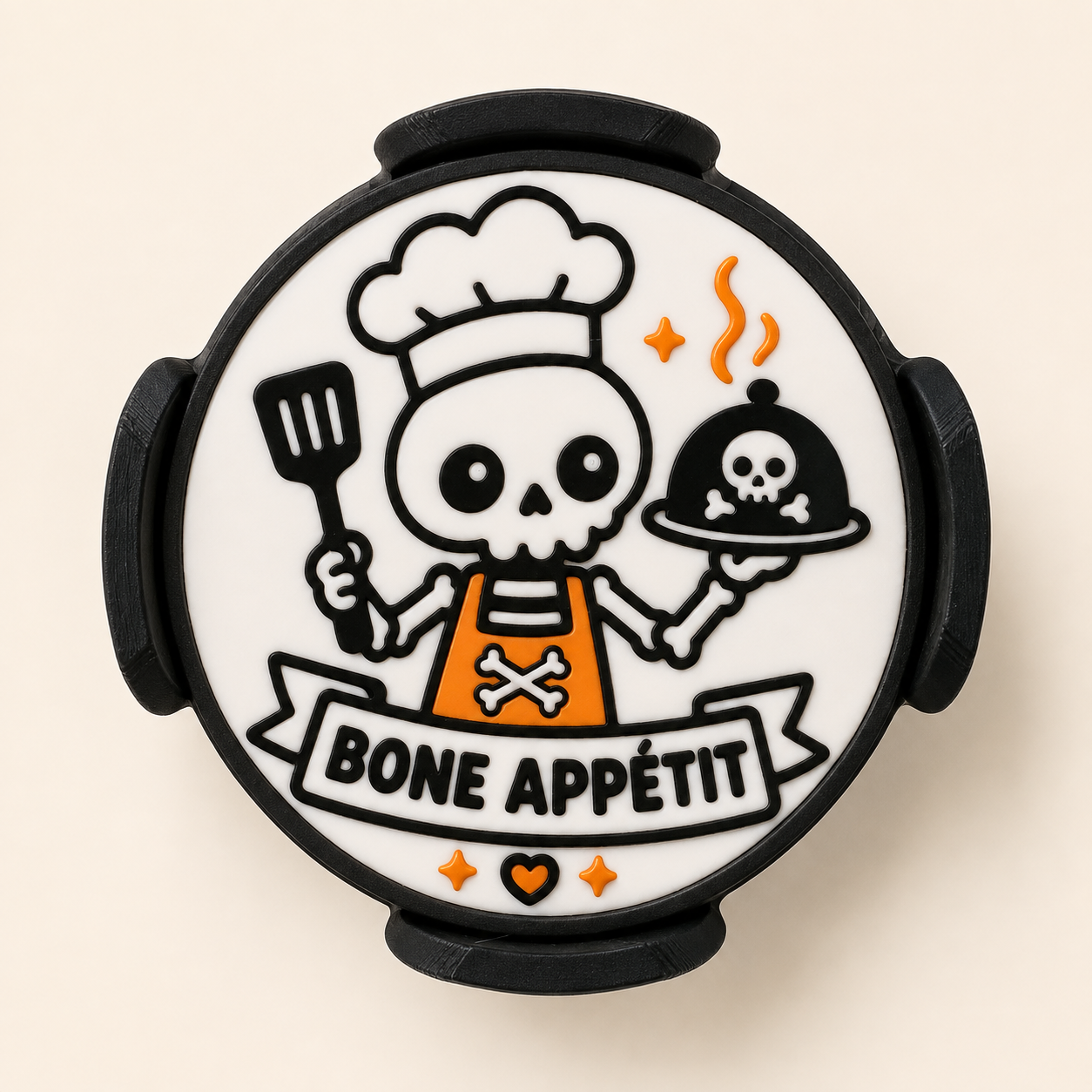 Funny Halloween Coasters – Skeleton 4 Piece Set with Holder