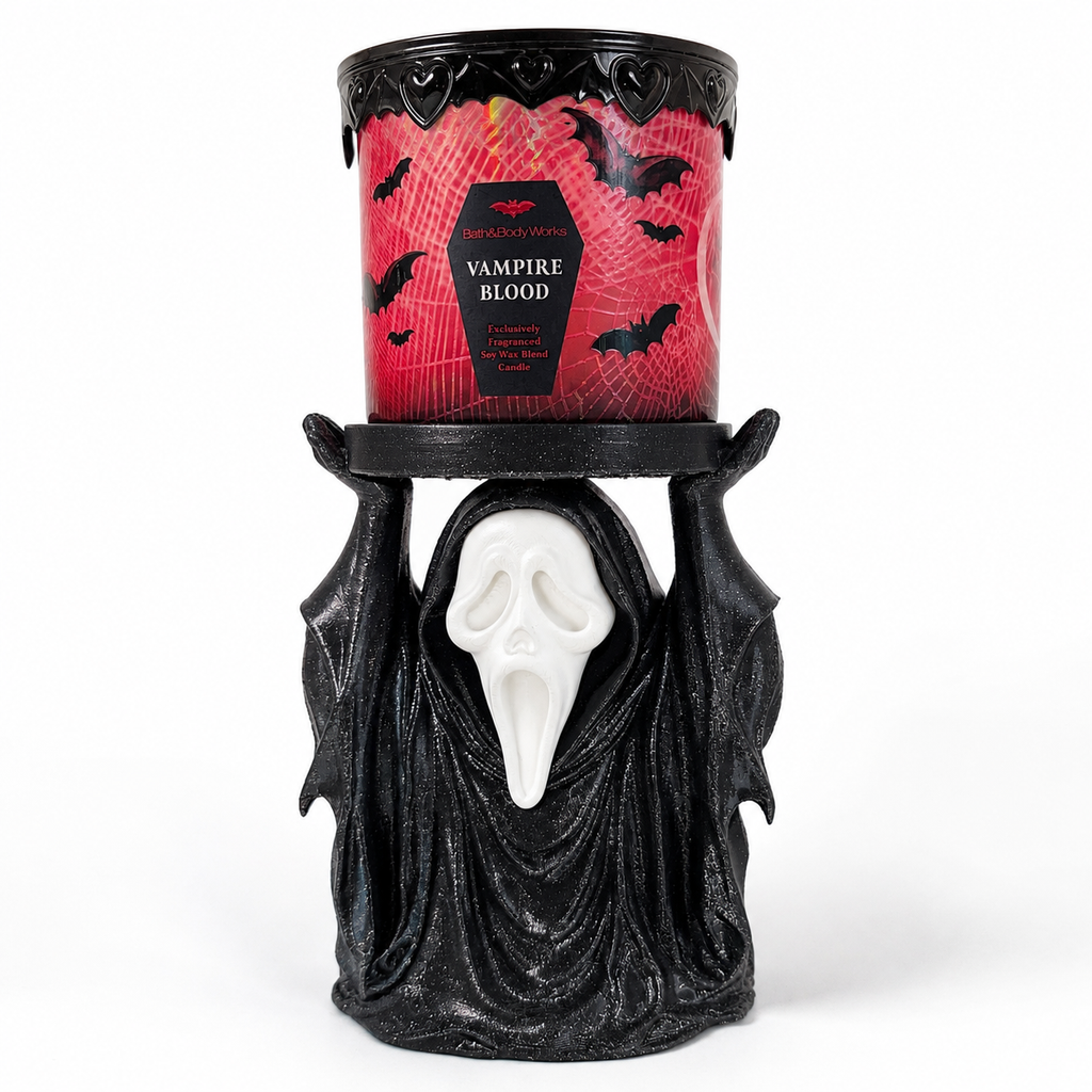 Ghost Face B&BW Candle Holder