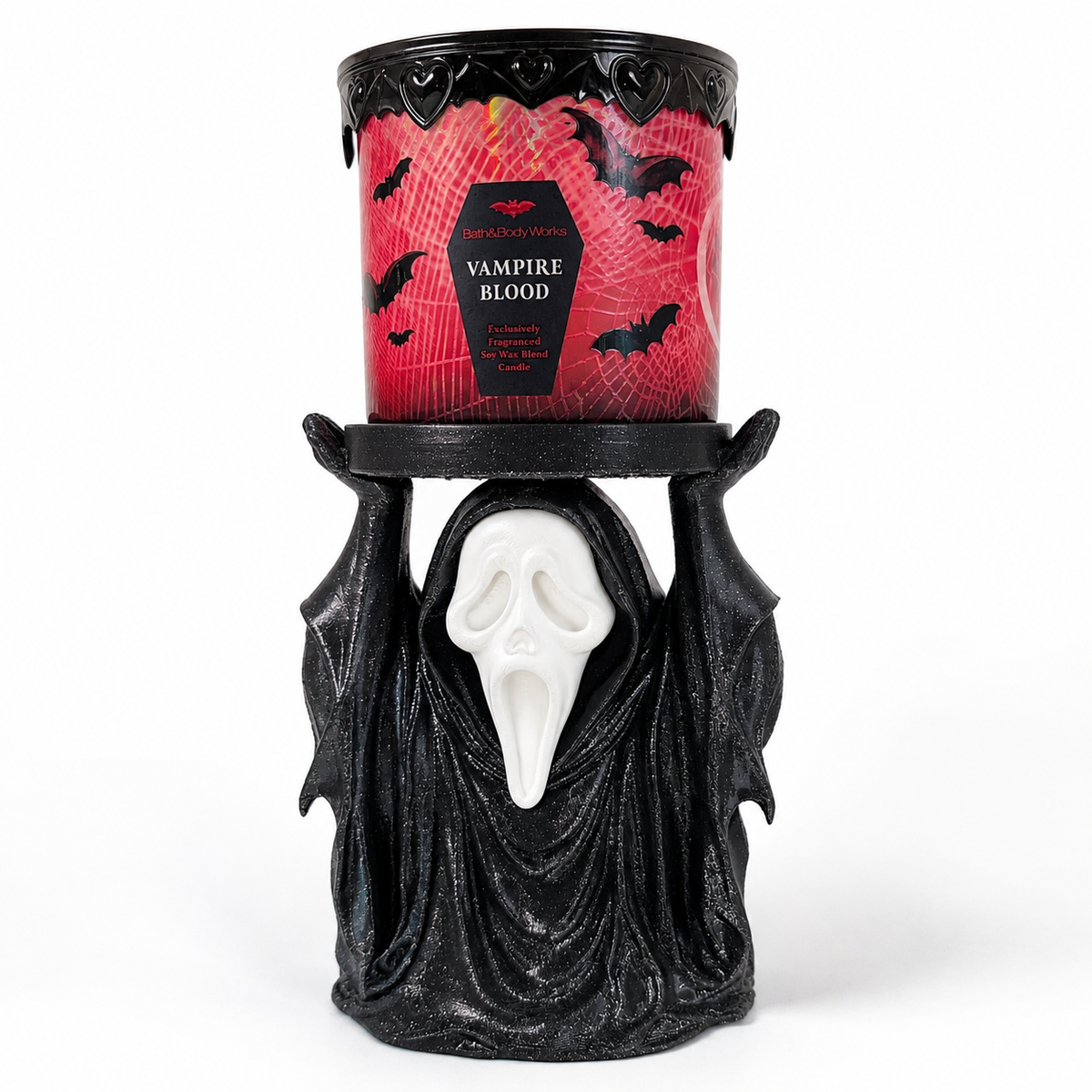 Ghost Face B&BW Candle Holder