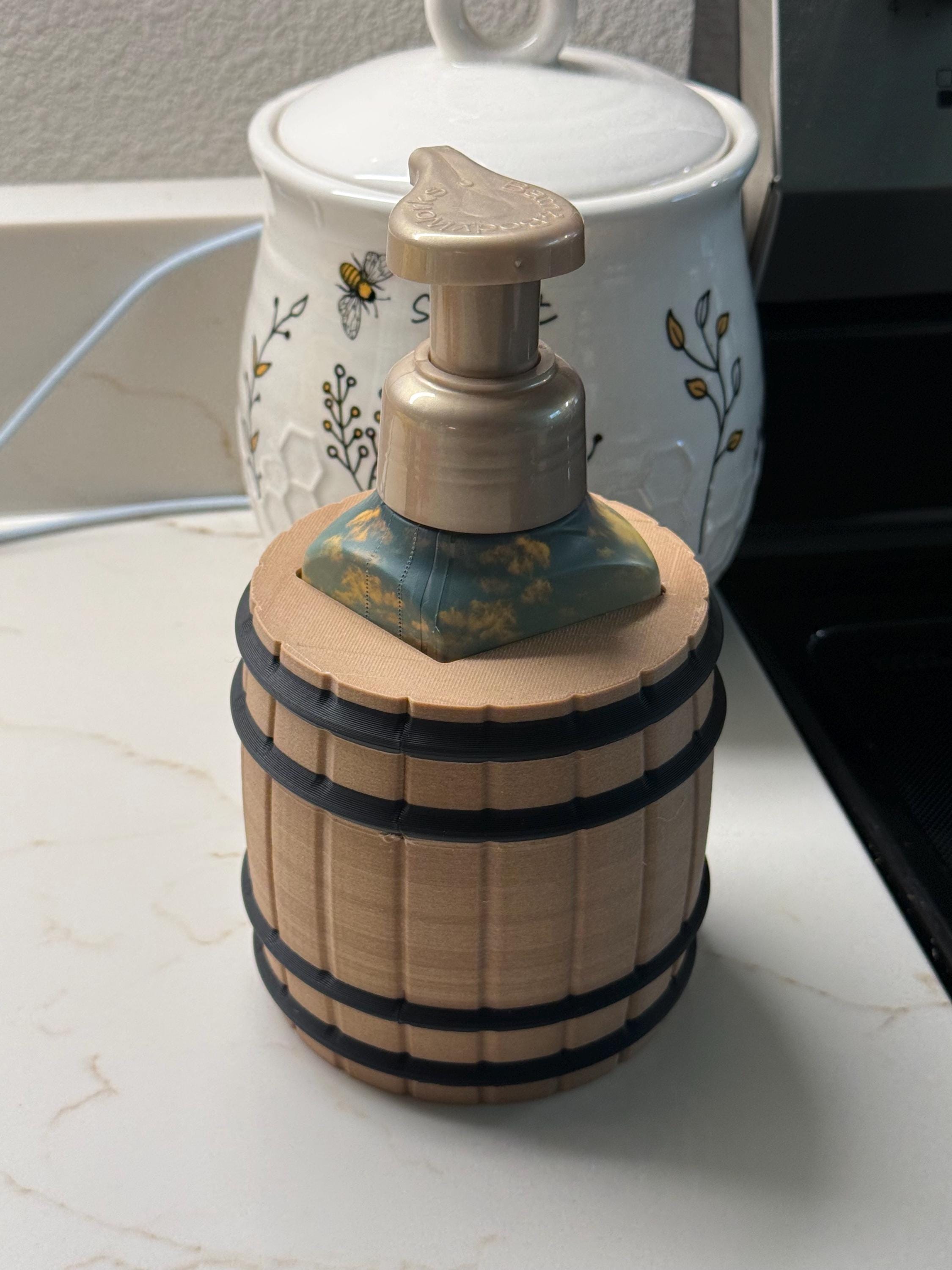 Custom Whiskey Barrel Bath and Body Works Foaming Soap Holder