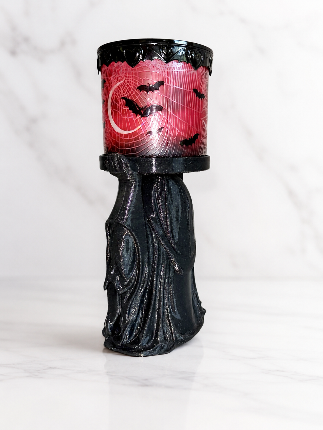 Ghost Face B&BW Candle Holder