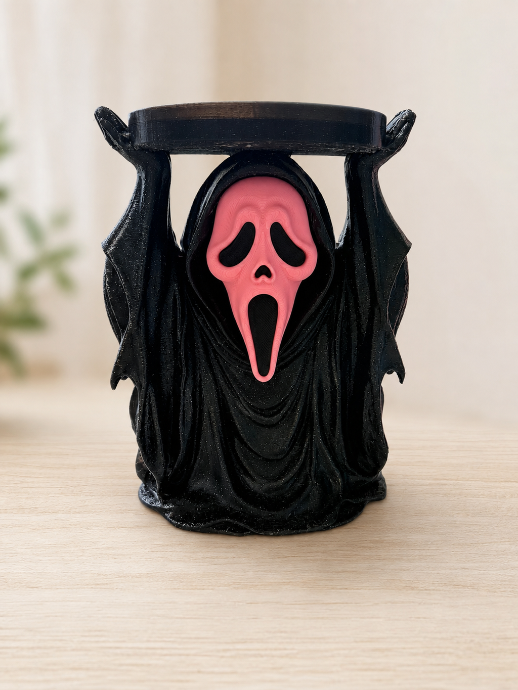 Ghost Face B&BW Candle Holder