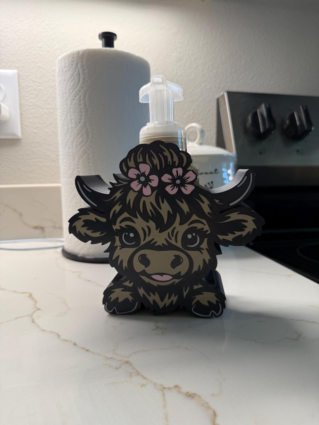 Highland Cow Foaming Soap Holder for Bath & Body Works Bottles – Farmhouse Decor