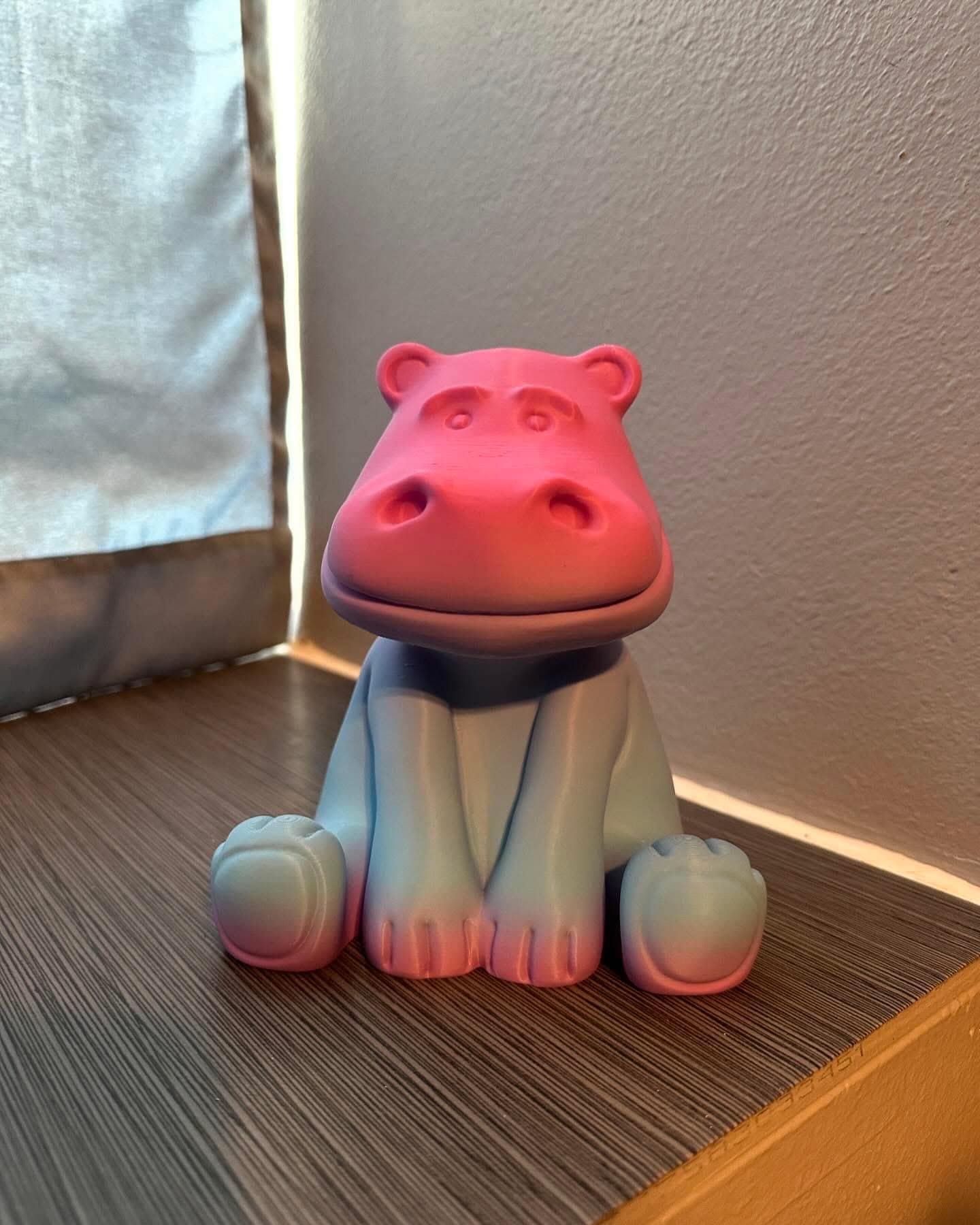Personalized 3D Printed Hippo Piggy Bank | Custom Color Animal Savings Jar
