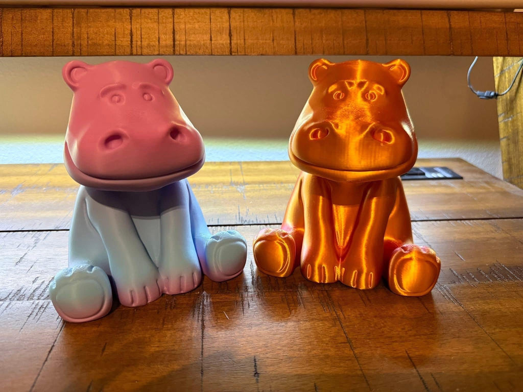 Personalized 3D Printed Hippo Piggy Bank | Custom Color Animal Savings Jar