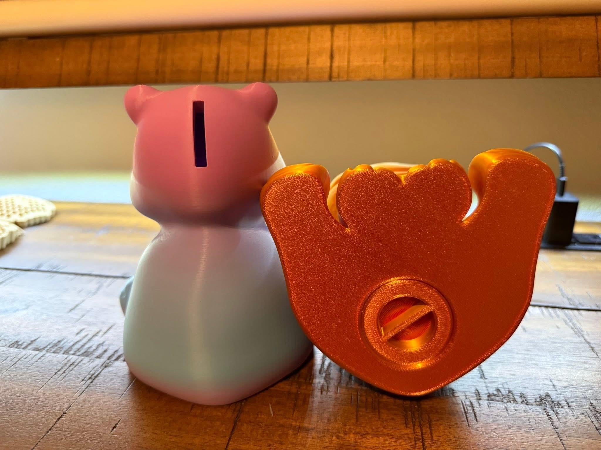 Personalized 3D Printed Hippo Piggy Bank | Custom Color Animal Savings Jar