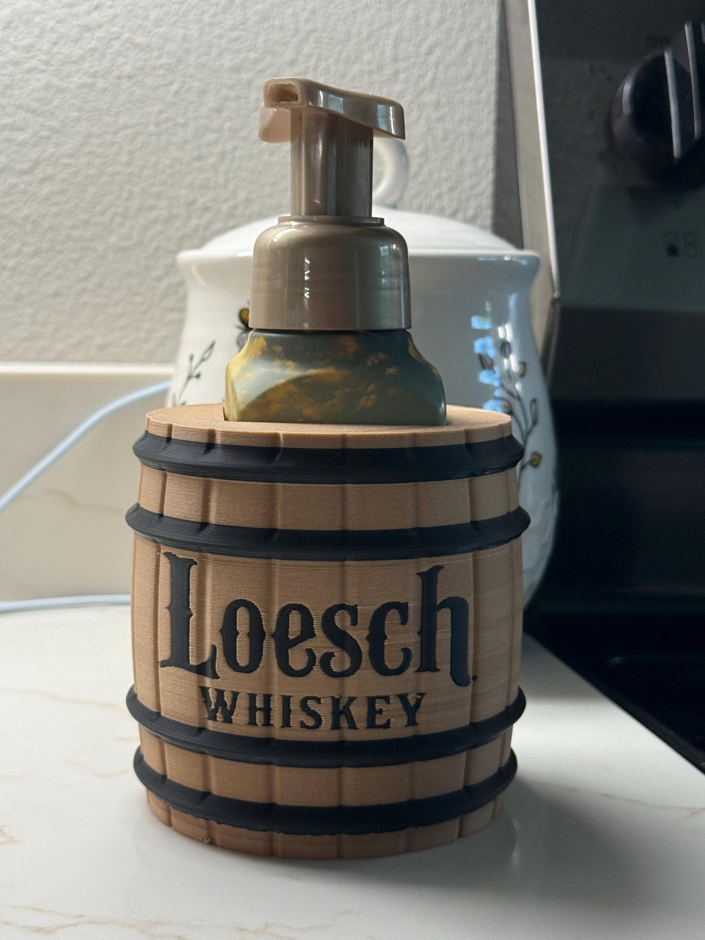 Custom Whiskey Barrel Bath and Body Works Foaming Soap Holder