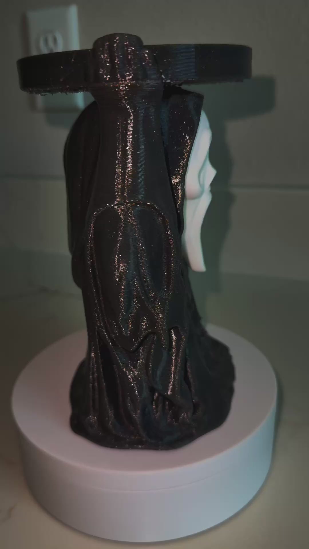 Ghost Face B&BW Candle Holder